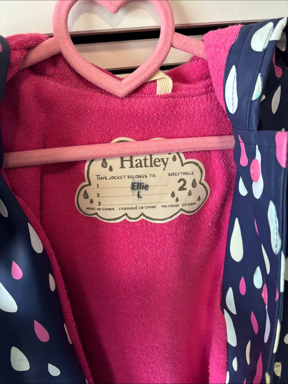 Hatley Navy Kids Color Changing Raincoat - Picture 2 of 6